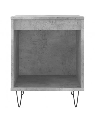 Comodino Grigio Cemento 40x35x50 cm in Legno Multistrato