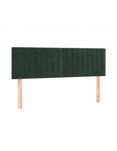Giroletto a Molle con Materasso Verde Scuro 140x190 cm Velluto