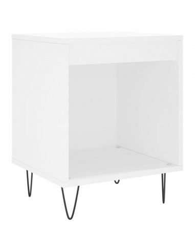 Comodini 2pz Bianchi 40x35x50 cm in Legno Multistrato