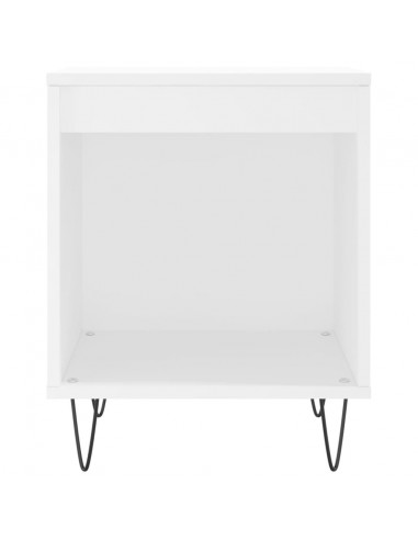 Comodini 2pz Bianchi 40x35x50 cm in Legno Multistrato