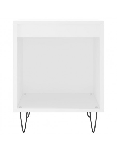 Comodini 2pz Bianchi 40x35x50 cm in Legno Multistrato