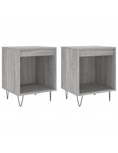 Comodini 2pz Grigio Sonoma 40x35x50 cm in Legno Multistrato 2