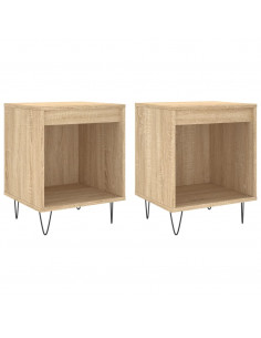 Comodini 2pz Rovere Sonoma 40x35x50 cm in Legno Multistrato 2
