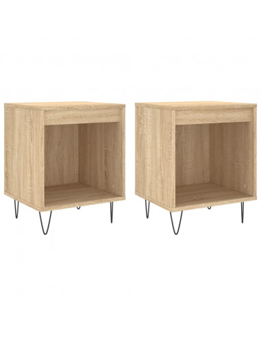 Comodini 2pz Rovere Sonoma 40x35x50 cm in Legno Multistrato