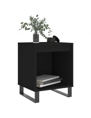 Comodini 2pz Neri 40x35x50 cm in Legno Multistrato