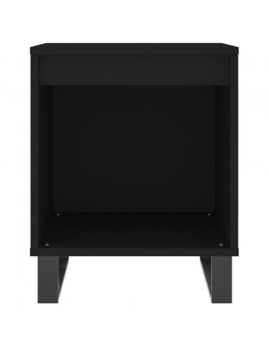 Comodini 2pz Neri 40x35x50 cm in Legno Multistrato