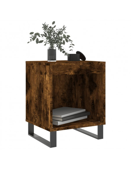 Comodino Rovere Fumo 40x35x50 cm in Legno Multistrato