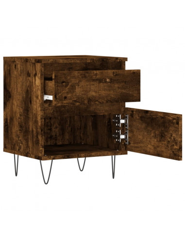 Comodini 2pz Rovere Fumo 40x35x50 cm in Legno Multistrato