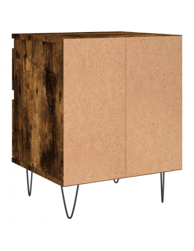 Comodini 2pz Rovere Fumo 40x35x50 cm in Legno Multistrato