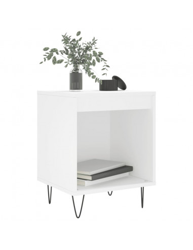 Comodino Bianco 40x35x50 cm in Legno Multistrato