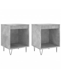 Comodini 2pz Grigio Cemento 40x35x50 cm in Legno Multistrato 2