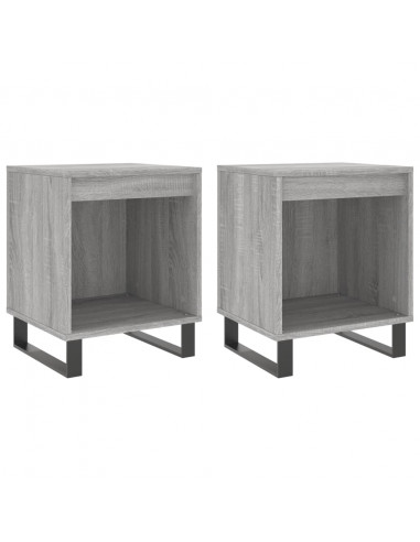 Comodini 2pz Grigio Sonoma 40x35x50 cm in Legno Multistrato