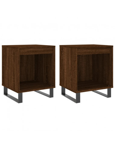 Comodini 2pz Rovere Marrone 40x35x50 cm in Legno Multistrato