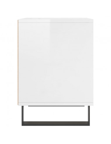 Comodino Bianco Lucido 40x35x50 cm in Legno Multistrato