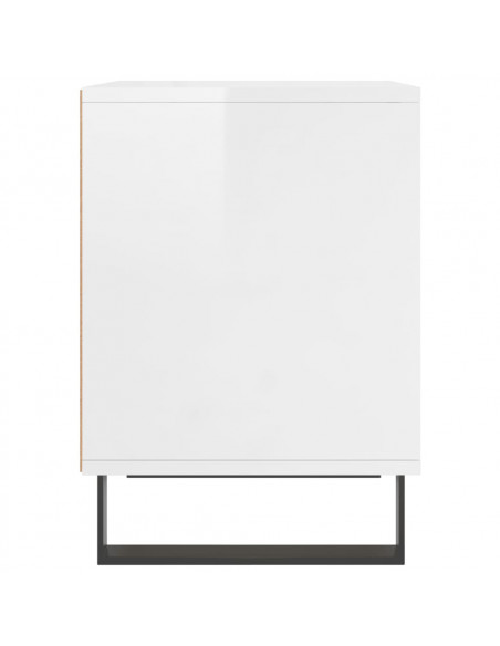 Comodino Bianco Lucido 40x35x50 cm in Legno Multistrato