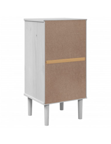 Comodino SENJA Aspetto Rattan Bianco 40x35x80 cm in Legno Pino