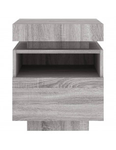 Comodino con Luci LED Grigio Sonoma 40x39x48,5 cm 2