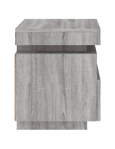 Comodino con Luci LED Grigio Sonoma 40x39x48,5 cm
