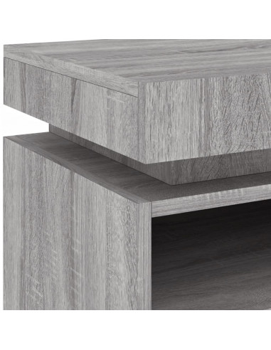Comodino con Luci LED Grigio Sonoma 40x39x48,5 cm
