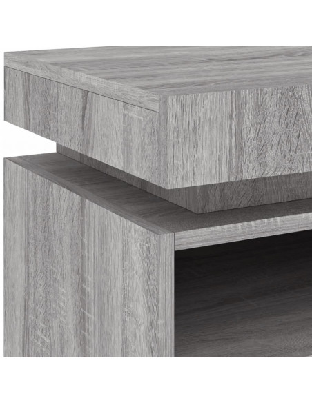 Comodino con Luci LED Grigio Sonoma 40x39x48,5 cm