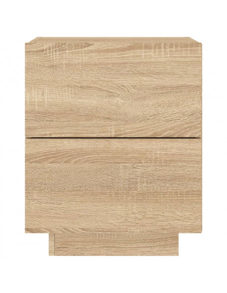 Comodini con Luci LED 2pz Rovere Sonoma in Legno Multistrato