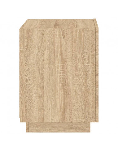Comodini con Luci LED 2pz Rovere Sonoma in Legno Multistrato