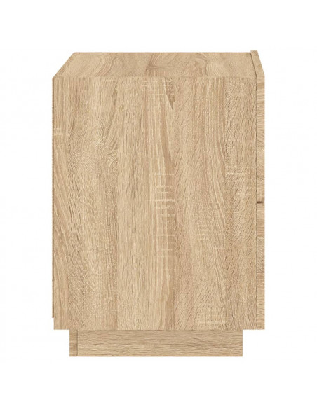 Comodini con Luci LED 2pz Rovere Sonoma in Legno Multistrato