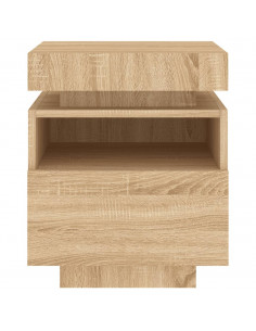 Comodino con Luci LED Rovere Sonoma 40x39x48,5 cm 2
