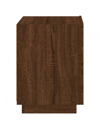 Comodini con Luci LED 2pz Rovere Marrone in Legno Multistrato