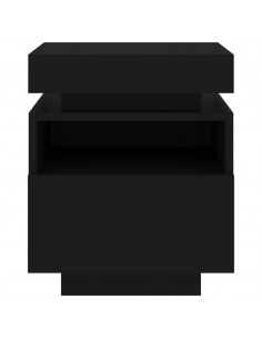 Comodino con Luci LED Nero 40x39x48,5 cm 2