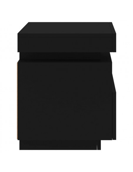 Comodino con Luci LED Nero 40x39x48,5 cm