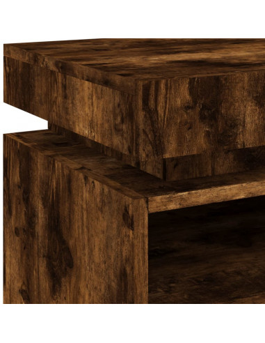 Comodino con Luci LED Rovere Fumo 40x39x48,5 cm