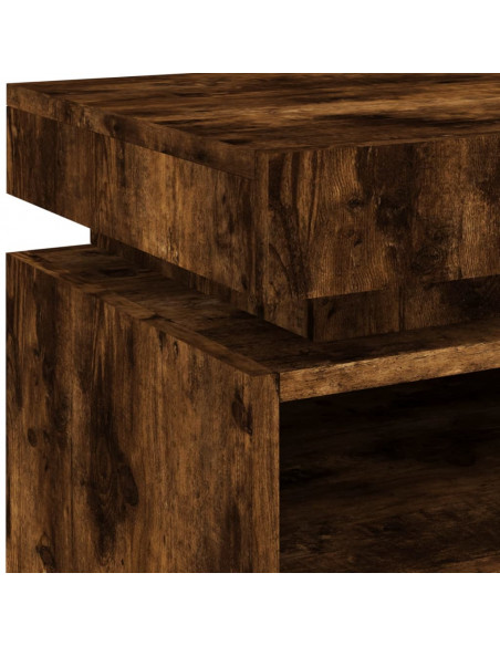 Comodino con Luci LED Rovere Fumo 40x39x48,5 cm