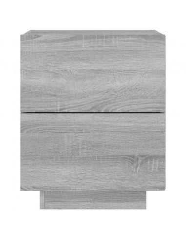 Comodini con Luci LED 2pz Grigio Sonoma in Legno Multistrato