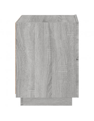 Comodini con Luci LED 2pz Grigio Sonoma in Legno Multistrato