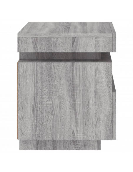 Comodini con Luci LED 2pz Grigio Sonoma 40x39x48,5 cm