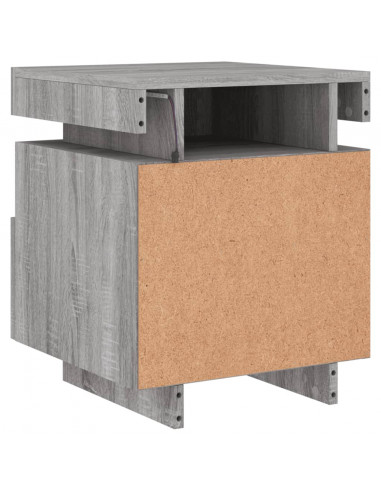 Comodini con Luci LED 2pz Grigio Sonoma 40x39x48,5 cm