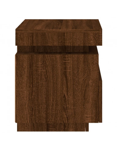 Comodini con Luci LED 2pz Rovere Marrone 40x39x48,5 cm