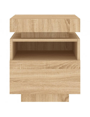 Comodini con Luci LED 2pz Rovere Sonoma 40x39x48,5 cm