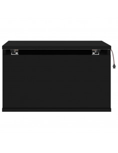 Comodino a Parete con Luci LED Nero 2