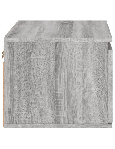 Comodini a Parete con luci LED 2 pz Grigio Sonoma