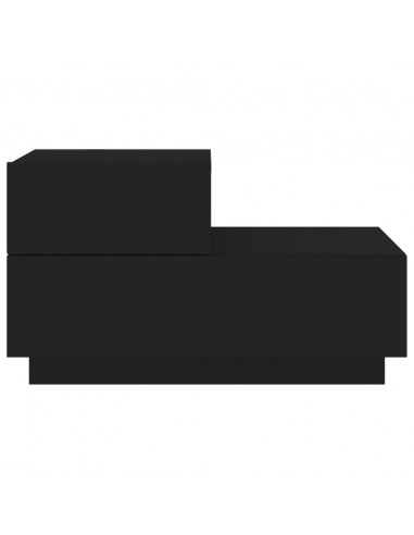 Comodino con Luci LED Nero 70x36x40,5 cm