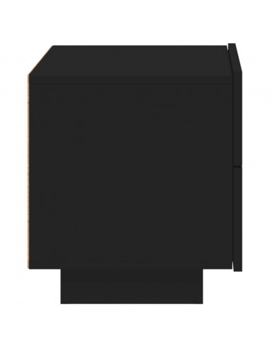 Comodino con Luci LED Nero 70x36x40,5 cm