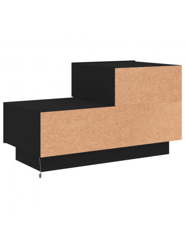 Comodino con Luci LED Nero 70x36x40,5 cm