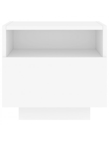 Comodini con Luci LED 2pz Bianchi 40x39x37 cm