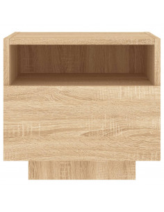 Comodino con Luci LED Rovere Sonoma 40x39x37 cm 2