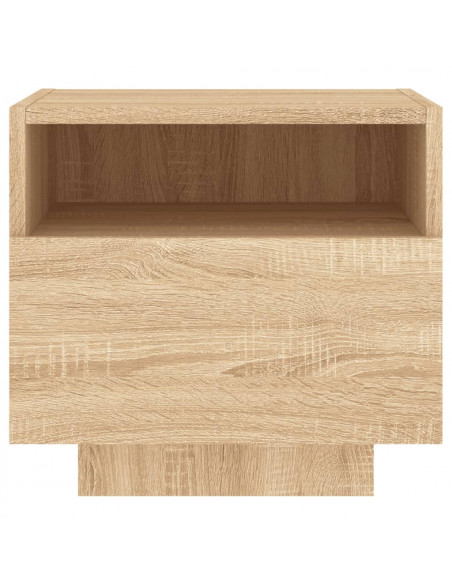 Comodino con Luci LED Rovere Sonoma 40x39x37 cm