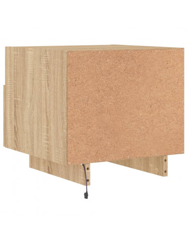 Comodino con Luci LED Rovere Sonoma 40x39x37 cm