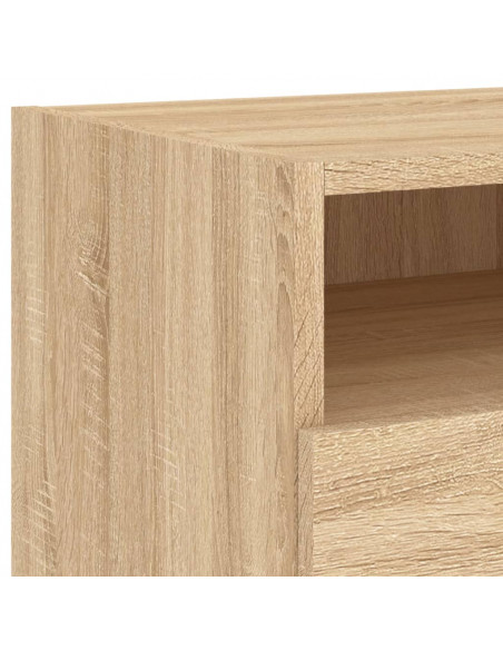 Comodino con Luci LED Rovere Sonoma 40x39x37 cm