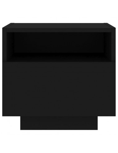 Comodino con Luci LED Nero 40x39x37 cm